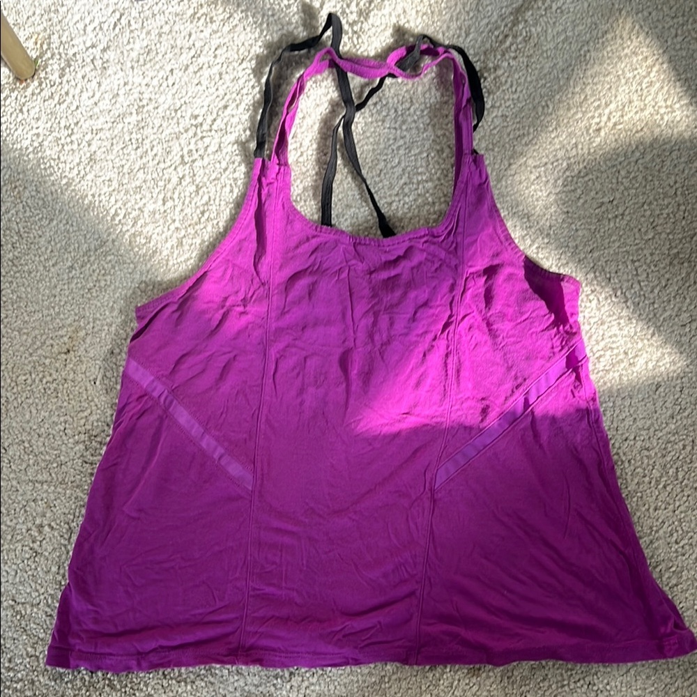 Alo Purple Tank Top with Black Straps